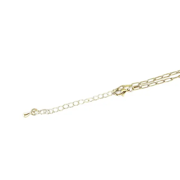 Collier mandala bleu métallisé & doré en acier inoxydable – peint à la main