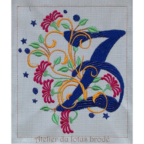 Fichier broderie machine" monogramme floralie "lettre z"