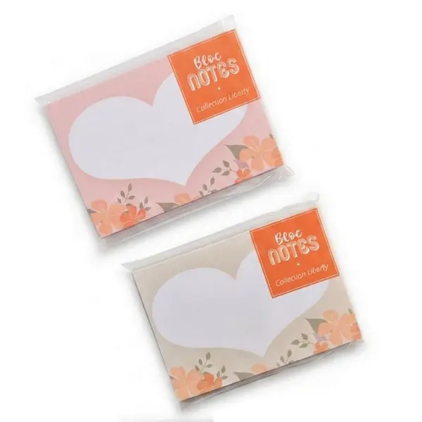 Lot de 2 bloc-notes forme cœur - cadeau petite attention - -motif liberty- papeterie mignonne- carnet notes floral -pour elle