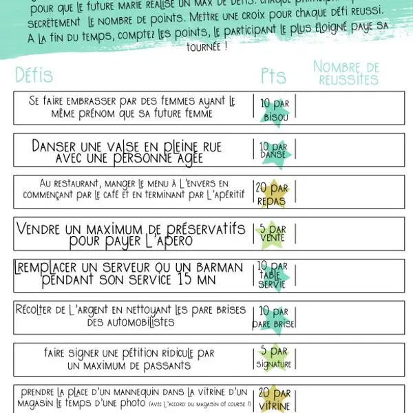 Jeu des défis pour EVG (version à imprimer)