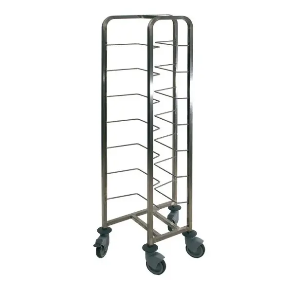 chariot inox pour 8 bacs à pâtons espacement 18.5 cm