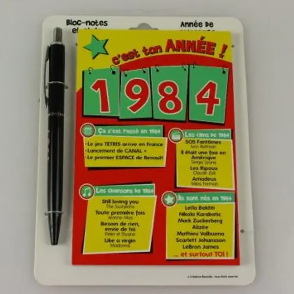 Bloc-notes et Stylo Année de naissance 1949