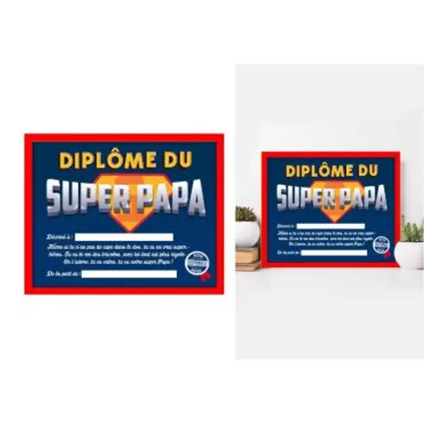 Cadre avec Diplôme Super Papa