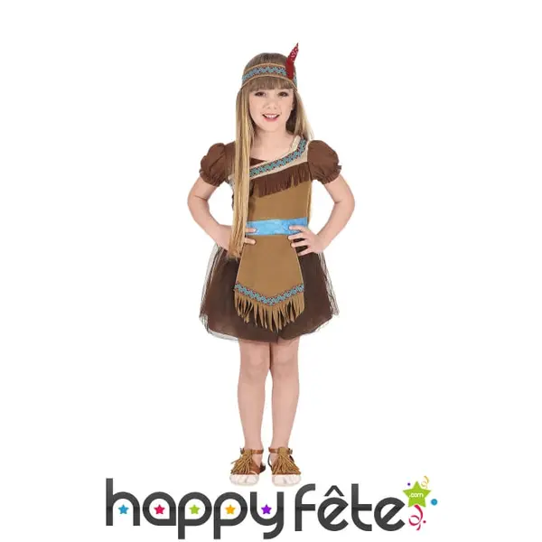 Robe de petite indienne avec bandeau