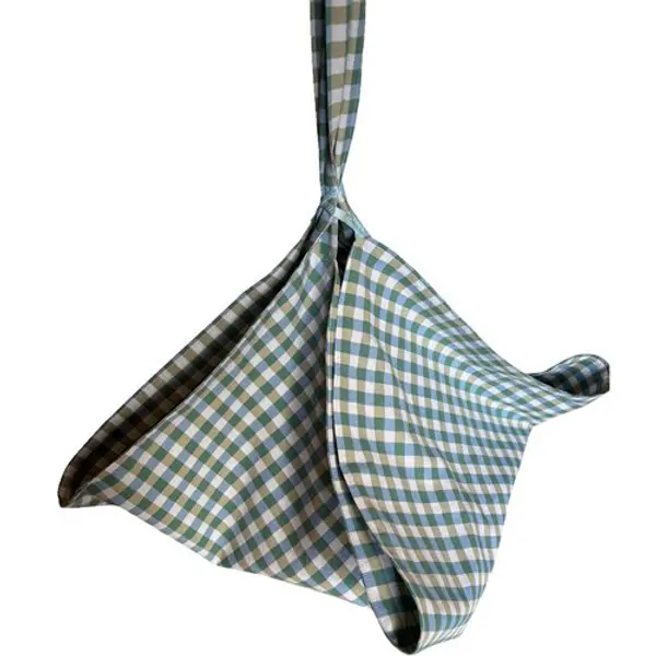 Sac à tartes à carreaux bleus et verts