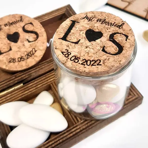 Pot en verre avec bouchon personnalisable