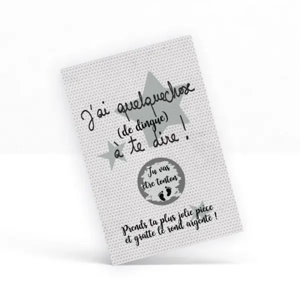 Carte à gratter "Tu vas être tonton!"