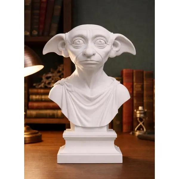Figurine elfe de maison en pla – impression 3d – statue et buste décorative minimaliste – figurine fantasy