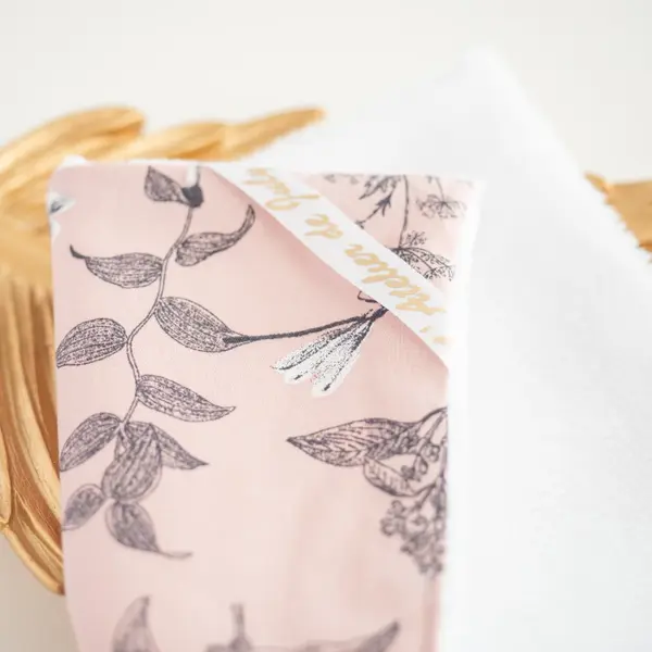Serviette visage en tissu l'herboriste rose