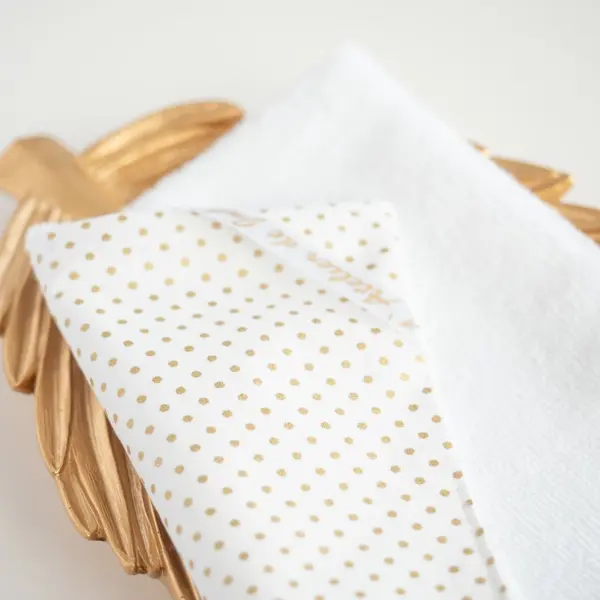Serviette visage en tissu pois doré