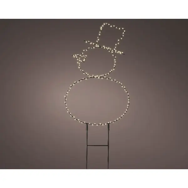 Déco de Noël Intérieur Bonhomme de neige à Piquer LED blanches H.47cm