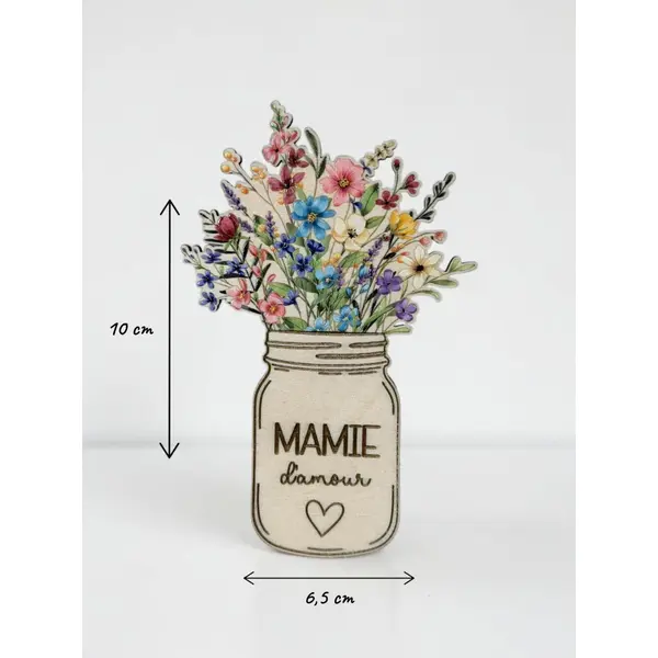 Magnet en bois personnalisé avec carte + enveloppe cadeau - demande surprise parrain marraine - cadeau baptême communion