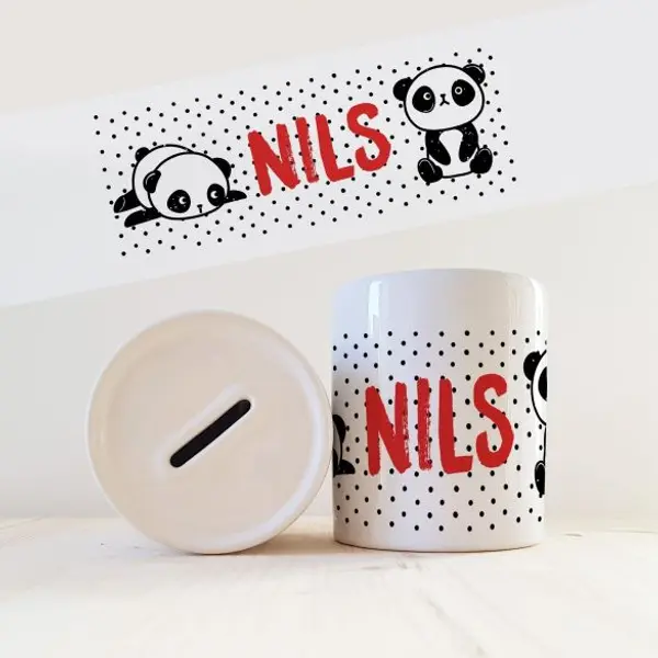Tirelire enfant avec prénom modèle Panda