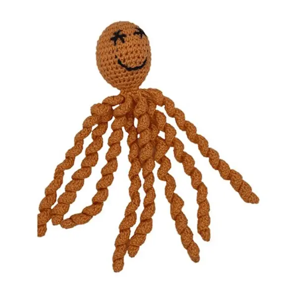 Pieuvre orange au crochet pour nouveau-né