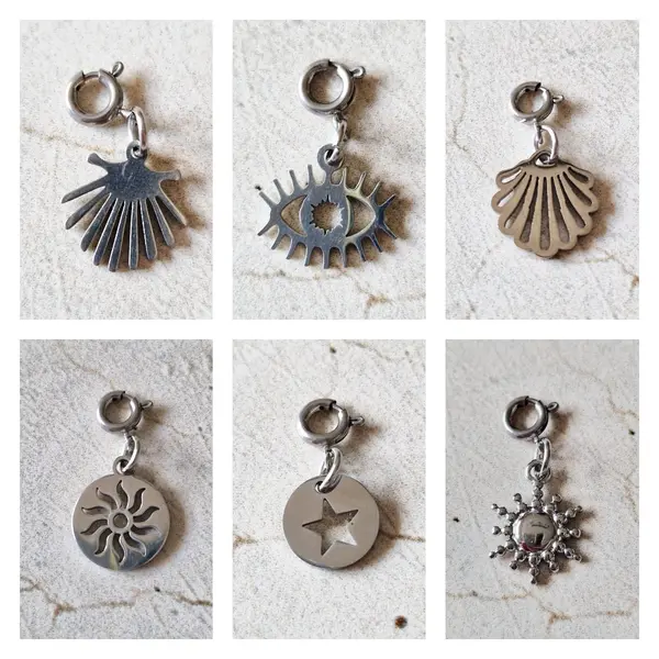 Charms en acier inoxydable argenté 1