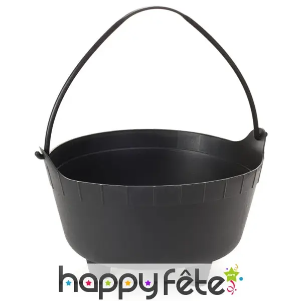 Chaudron de sorcière noir uni de 24 cm