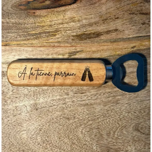Décapsuleur en bois à personnaliser - cadeau fête des pères, fête des mères, mariage, baptême, evg, evjv, témoin, annonce grossesse