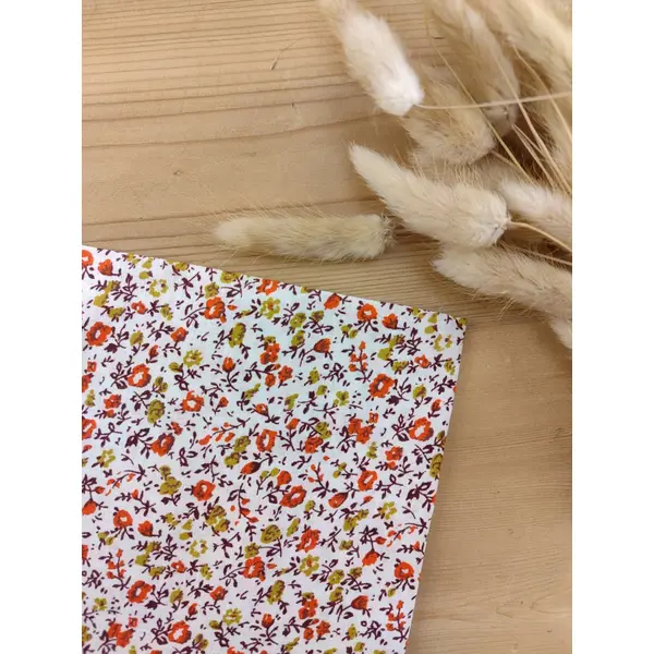 Nœud papillon double adulte/enfant - pochette costume, bts de manchette, bracelet - fleurs liberty orange, - mariage champêtre