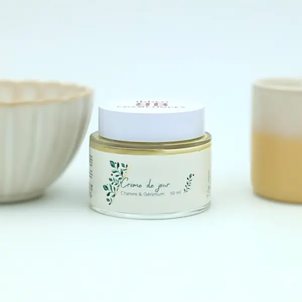 Crème de jour, chanvre & géranium, 50ml