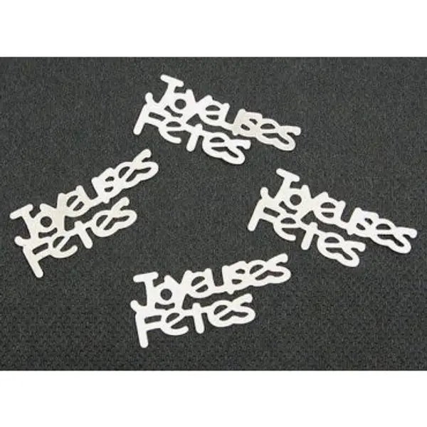 Confettis de table "Joyeuses Fêtes" - Argent