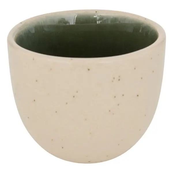 Tasse à café espresso 'Wonja' en faïence, coloris vert - 10cl