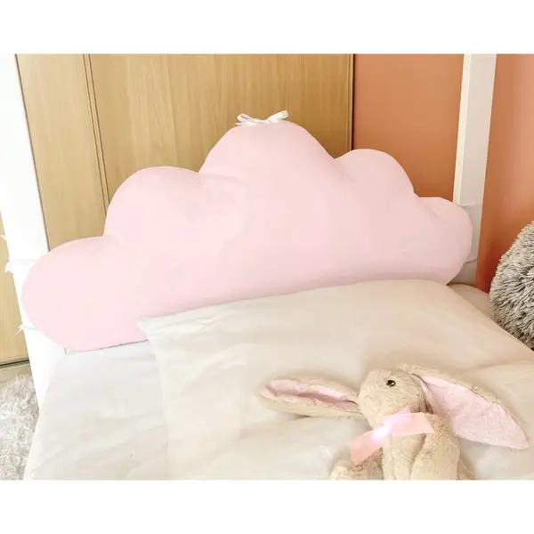 Tête de lit coussin nuage rose pâle, pour tour de lit cabane enfant ou bébé, largeur 60, 70, 80 ou 90 cm