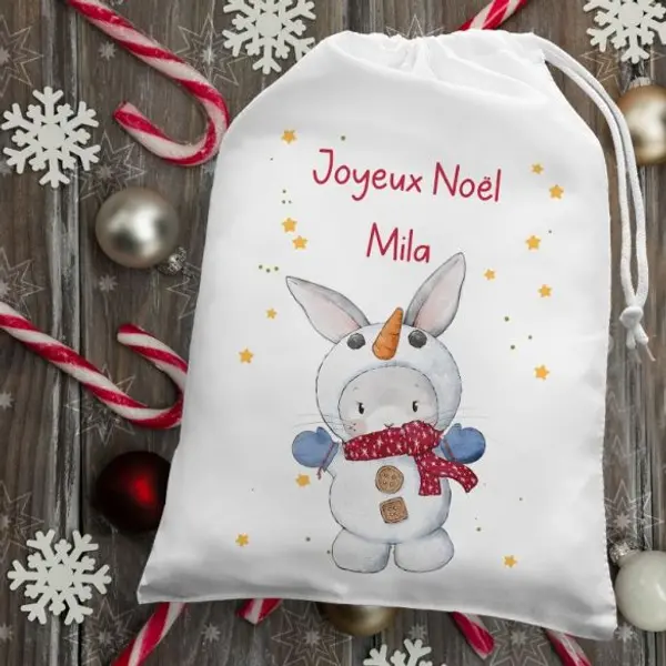 Pochette personnalisable Spéciale Noël Lapin