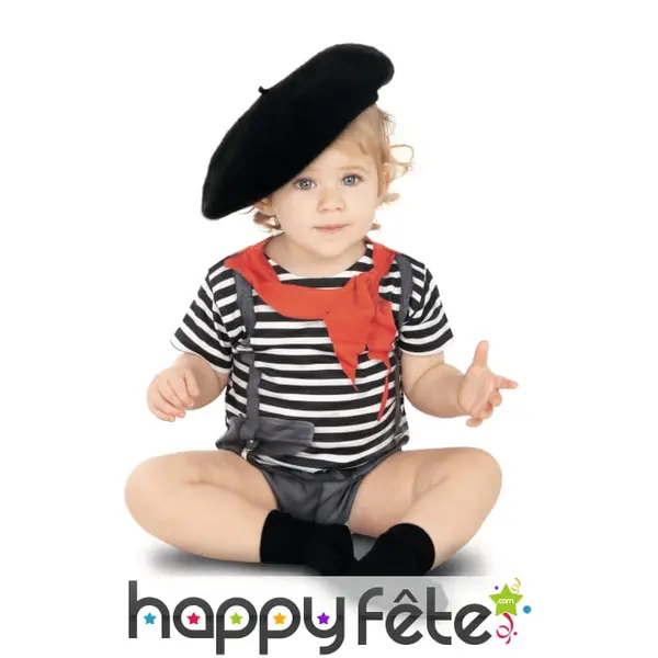 Body rayé blanc et noir pour bébé