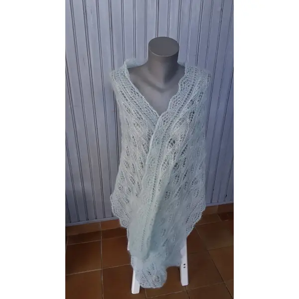 Etole soie et mohair algue marine tricotee