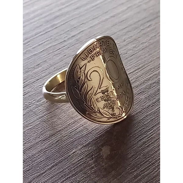Bague pièce de monnaie 20 centimes " la marianne "
