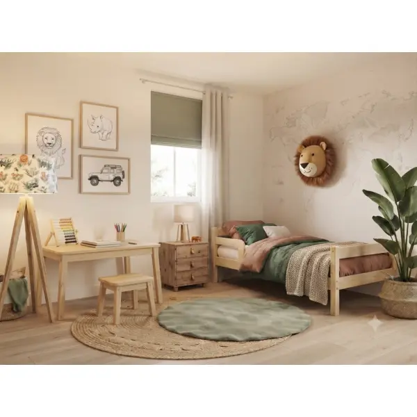 Abat-jour enfant animaux safari – déco chambre bébé, lion, tigre, savane, nature, bohème, cadeau naissance