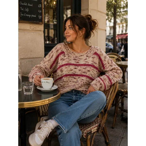 Pull "rose tendre"