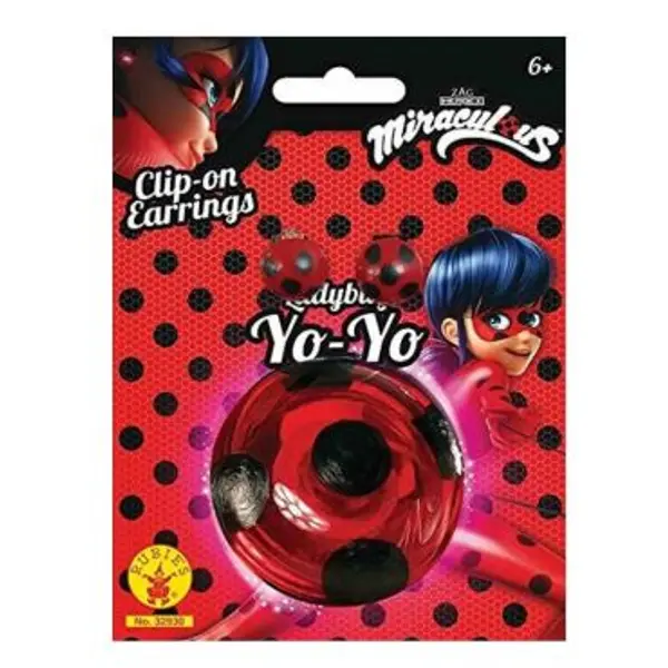 Kit Miraculous Yo-Yo et Boucles d'Oreilles Ladybug