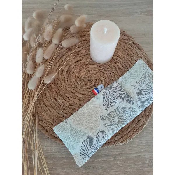 Masque à yeux à la lavande motif feuillage écru