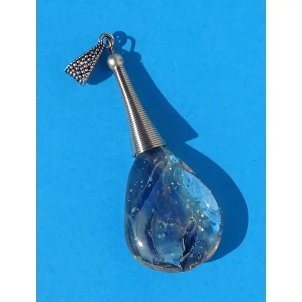 Pendentif perle d'art, lampwork,murano, verre filé cl.1149