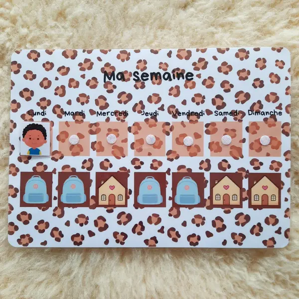 Semainier simplifié - se repérer dans les jours de la semaine - premier semainier - maternelle / nounou / crèche