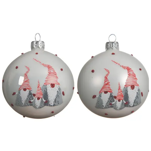 6 Boules gnomes blanc hiver