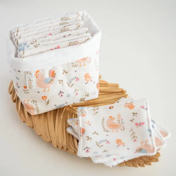 Coton lavable et réutilisable cocotte