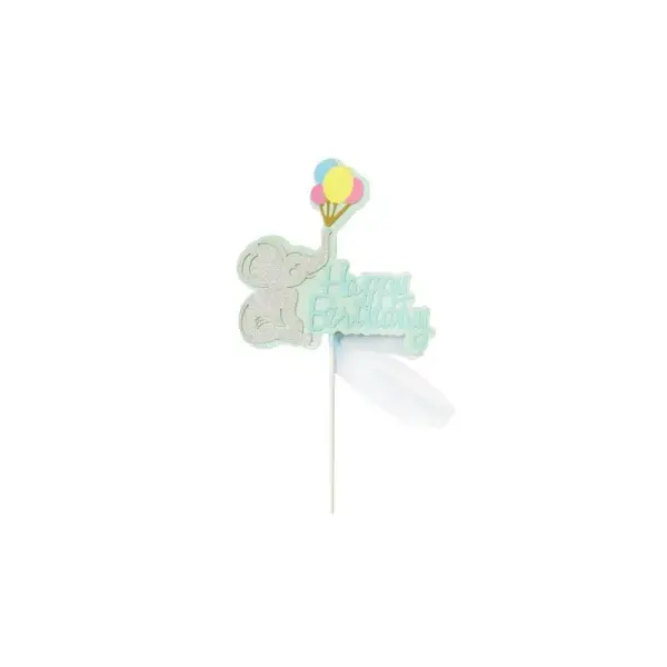 Cake topper éléphant anniversaire