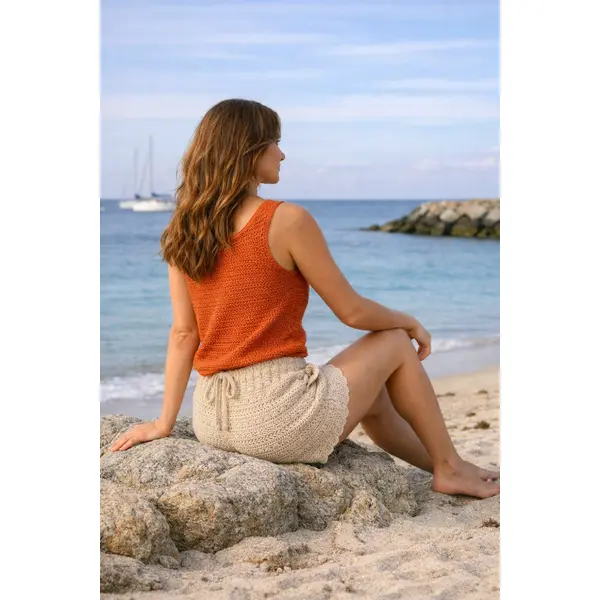 Débardeur "orange sablée" en coton