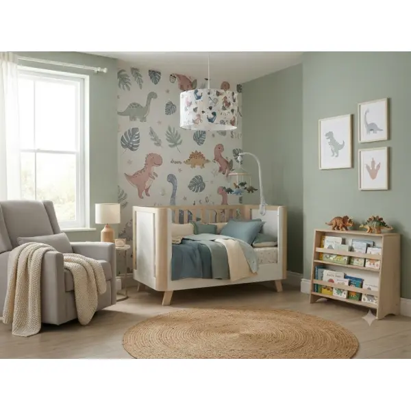 Abat-jour enfant dinosaures – déco chambre bébé, garçon, préhistoire, aventure, nature, cadeau anniversaire