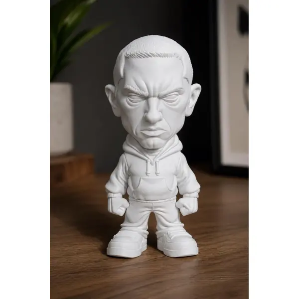Figurine eminem 3d en pla – statue rapper style chibi – impression 3d – décoration bureau cadeau fan hip-hop