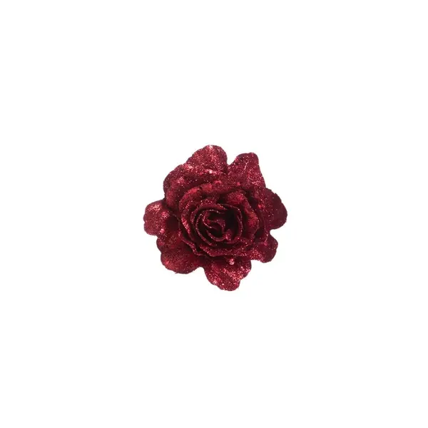 Rose scintillante sur clip