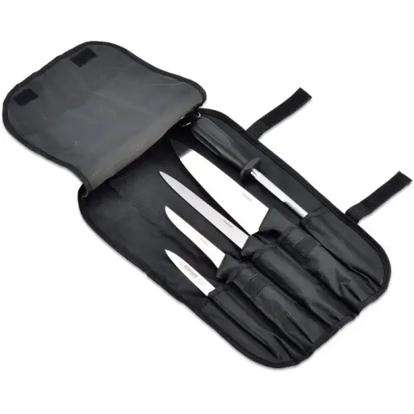 trousse à couteaux 5 pièces en nylon noir