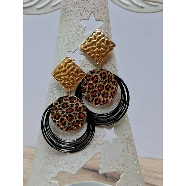 Boucles acier inoxydable "léopard"