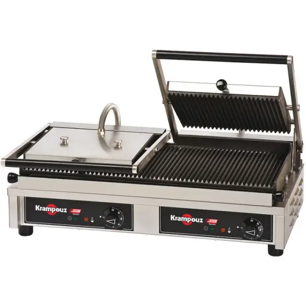 Krampouz grill fonte rainurée amovible double 3,76 KW