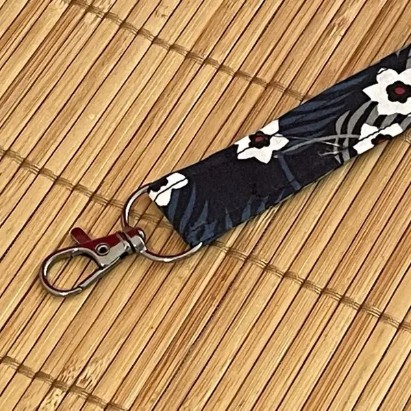 Porte-clés lanière fleurs