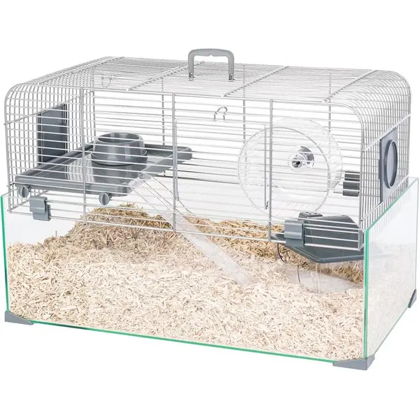 Cage Panas colour 50 pour rongeurs grise L. 52 l. 29 H. 35 cm