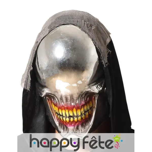 Masque argenté de monstre sans yeux, adulte