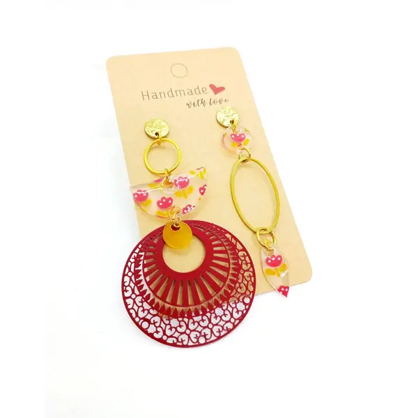 Boucles d'oreilles asymétriques en acier inoxydable